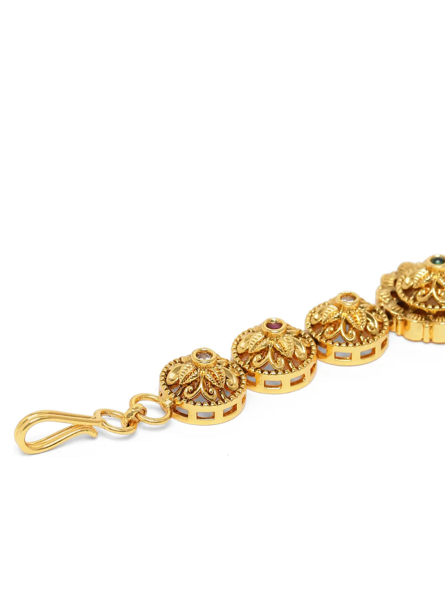 Temple Art Inspired CZ Maangtikka