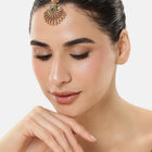 Bridal Charm Faux Emerald Maangtikka