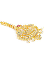 Graceful Faux Ruby Bridal Maang Tikka