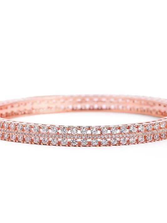 Timeless Radiance Sparkle Kada Set - Rose Gold