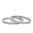 Timeless Radiance Sparkle Kada Set - Silver - White