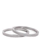 Timeless Radiance Sparkle Kada Set - Silver - White