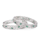 Royal Gleam Crystal CZ Bangles Set - Green