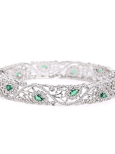 Royal Gleam Crystal CZ Bangles Set - Green
