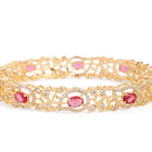 Sapphire Leaf CZ Bangle Set for Women - Gold