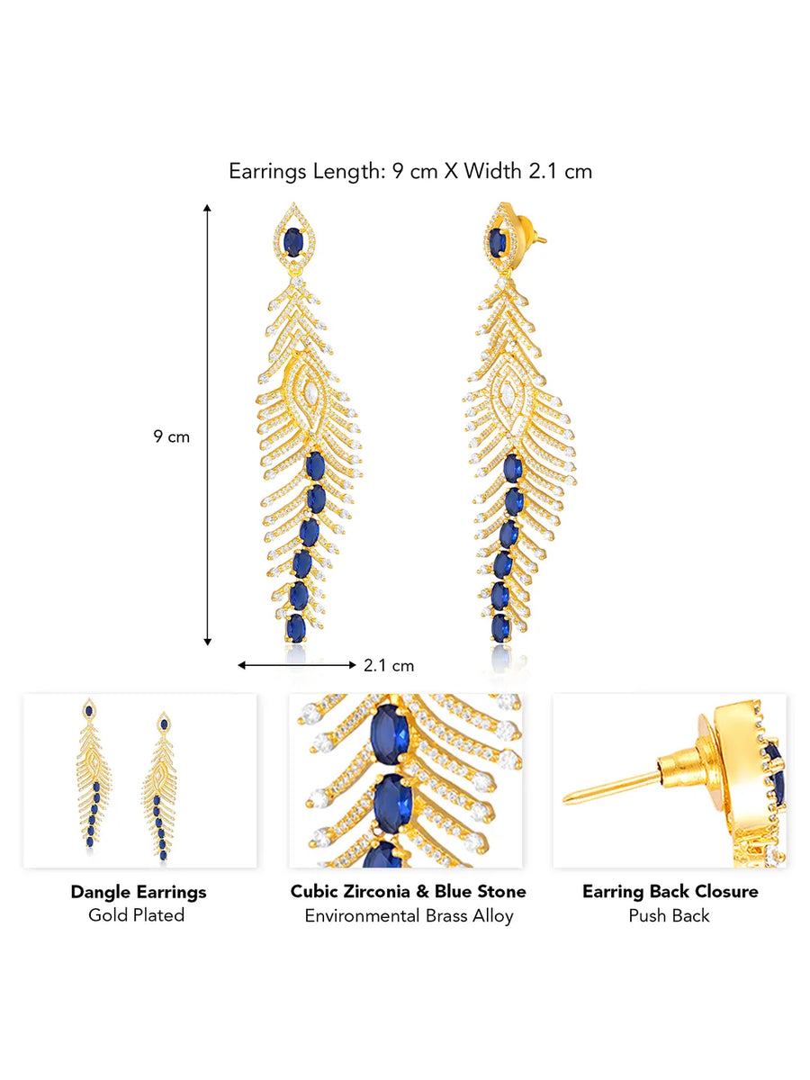 Studded Drop Earrings – Elegant Sparkle for Every Look | Peora