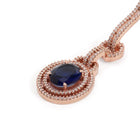 Luxury Crystals Oval Link Earrings - Blue
