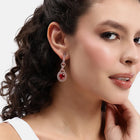 Luxury Faux Ruby Oval Link Earrings