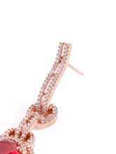 Luxury Faux Ruby Oval Link Earrings