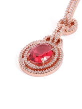 Luxury Faux Ruby Oval Link Earrings