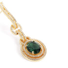 Luxury Crystals Oval Link Earrings - Green