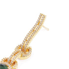 Luxury Crystals Oval Link Earrings - Green
