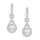 Luxury Crystals Oval Link Earrings - White