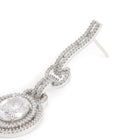 Luxury Crystals Oval Link Earrings - White