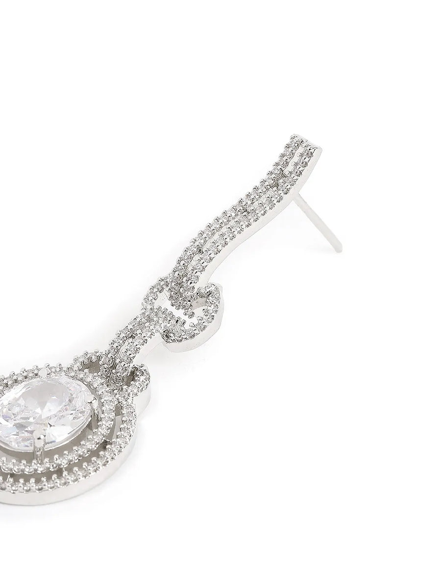 Luxury Crystals Oval Link Earrings