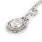 Luxury Crystals Oval Link Earrings - White