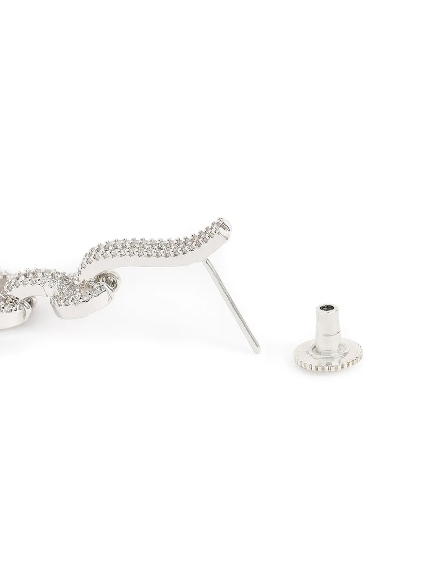 Luxury Crystals Oval Link Earrings