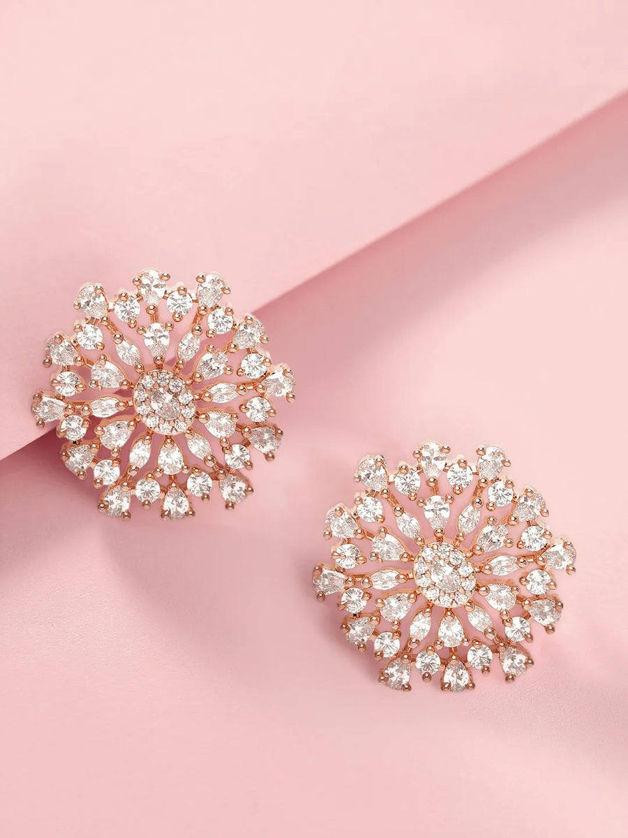 Sparkling Blossom Stud Earrings