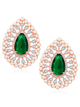 Dewdrop Delight CZ & Green Stone Earrings