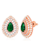 Dewdrop Delight CZ & Green Stone Earrings