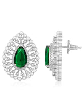 Dewdrop Delight CZ & Green Stone Earrings