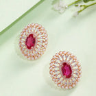 Chic CZ & Pearl Floral Stud Earrings