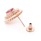 Chic CZ & Pearl Floral Stud Earrings