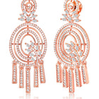 CZ Tassel Accent Dangle Earrings