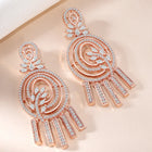 CZ Tassel Accent Dangle Earrings