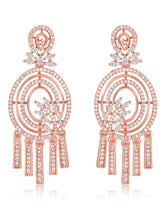 CZ Tassel Accent Dangle Earrings