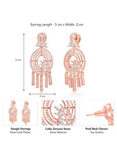 CZ Tassel Accent Dangle Earrings