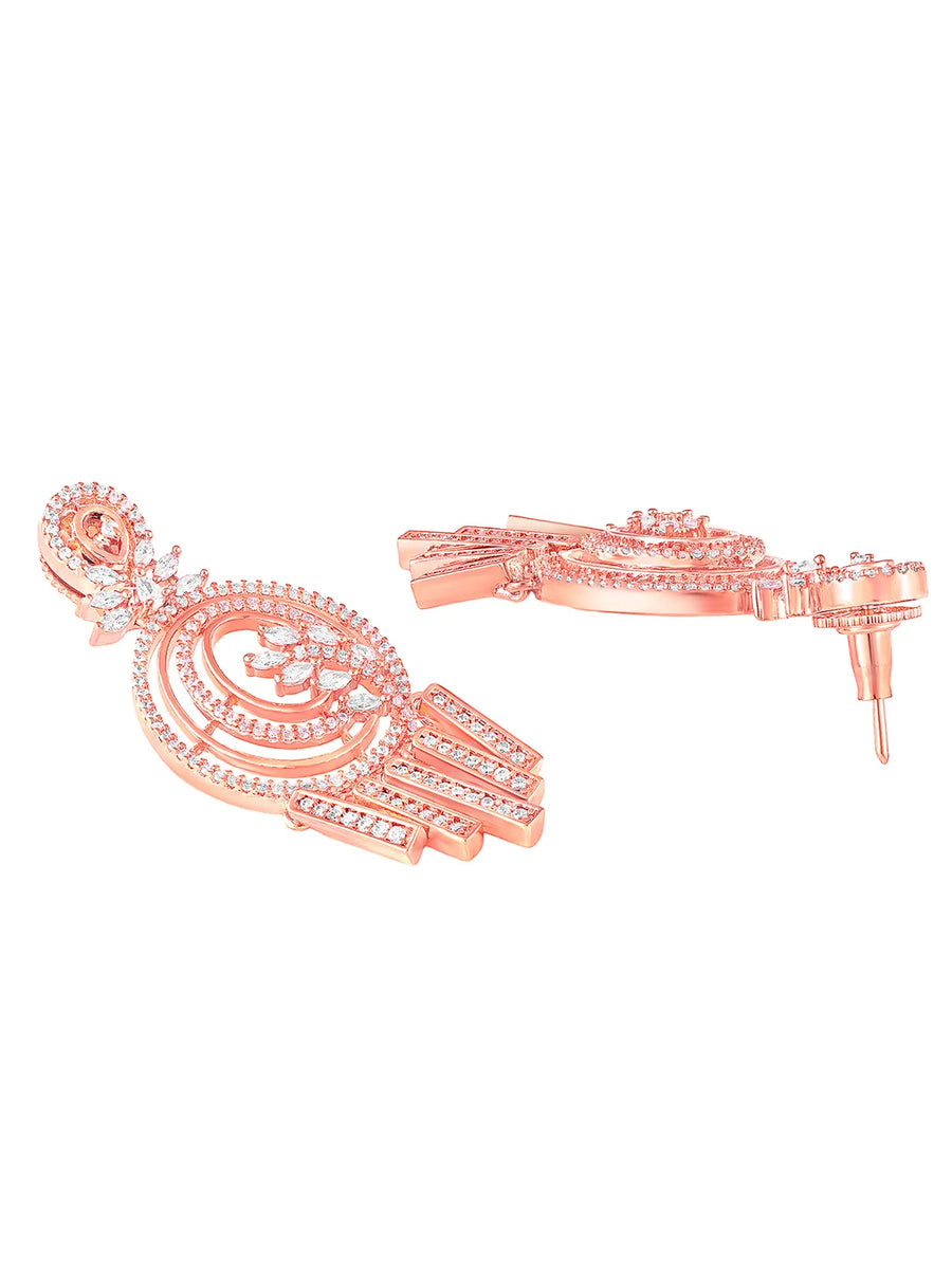 CZ Tassel Accent Dangle Earrings