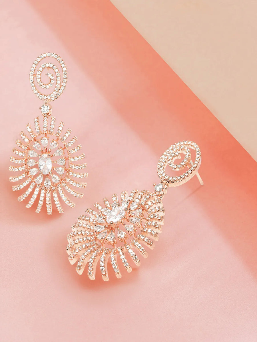 Sparkling Spiral Drop Earrings