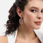 Elegant Floral CZ Drop Earrings - Rose Gold