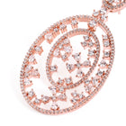 Elegant Floral CZ Drop Earrings - Rose Gold