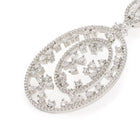 Elegant Floral CZ Drop Earrings - Silver