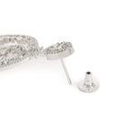 Elegant Floral CZ Drop Earrings - Silver