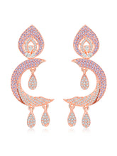 Lunar Luxe Half Moon CZ Rose Gold Earrings