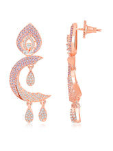 Lunar Luxe Half Moon CZ Rose Gold Earrings