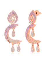 Lunar Luxe Half Moon CZ Rose Gold Earrings