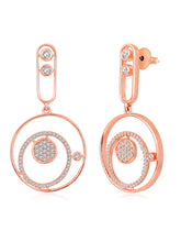 Radiant Roundness CZ Rose Gold Earrings