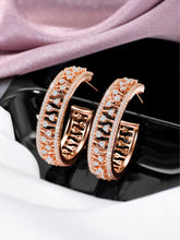 Rose Gold Elegance CZ Half Hoops