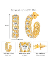 Gold Elegance CZ Half Hoops