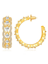 Gold Elegance CZ Half Hoops