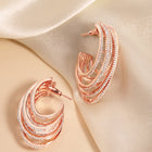 Modern Layered Drop Earrings Look - Rose Gold