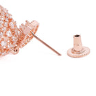 Charming Pearl CZ Jhumki Earrings - Rose Gold