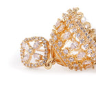 Charming Pearl CZ Jhumki Earrings - Gold