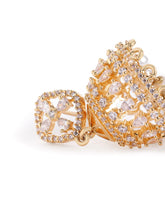 Charming Pearl CZ Jhumki Earrings - Gold