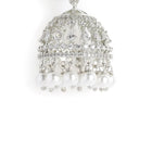 Charming Pearl CZ Jhumki Earrings - Silver