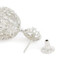 Charming Pearl CZ Jhumki Earrings - Silver